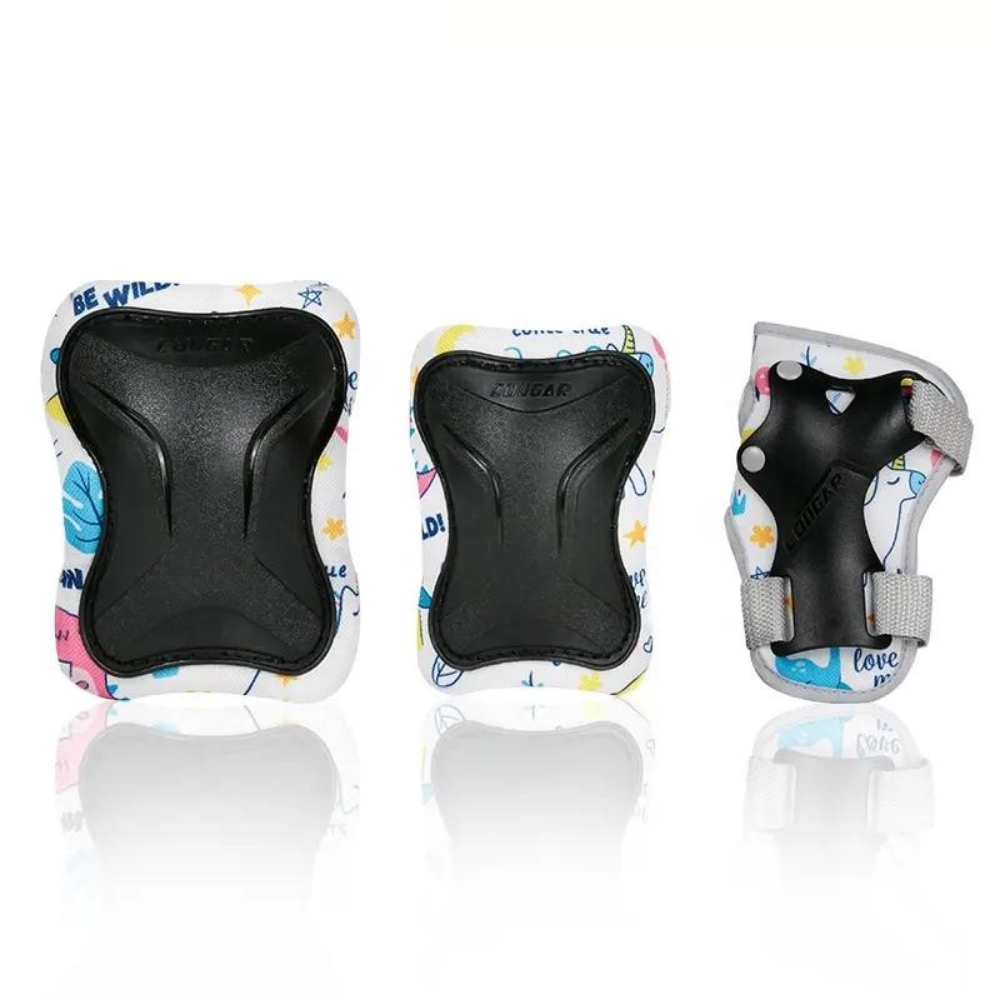 🇰🇷 Korea สนับเข่า สนับศอก สนับมือ 6 ชิ้น สำหรับเด็กใส่เล่นสเก็ต สเก็ตบอร์ด และสกู๊ตเตอร์ Protective Gear Cougar - รูปที่ 5