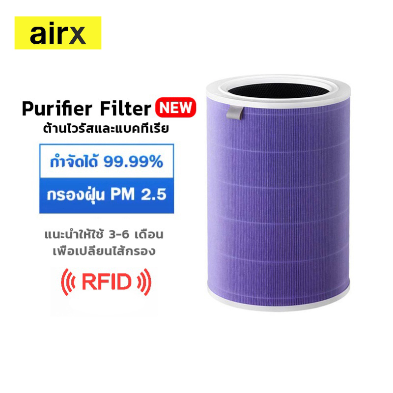 (มี RFID) for Xiaomi Mi Air Purifier Filter ไส้กรองอากาศ xiaomi รุ่น 2S , 2H , Pro , 3H อะไหล่เทียบแท้ คุณภาพดี กรอง pm2.5