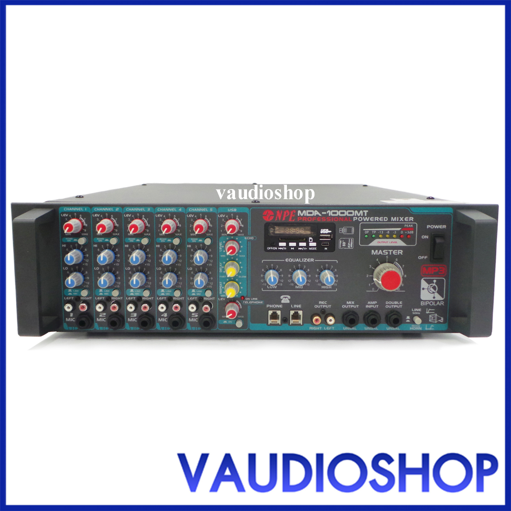 NPE MDA-1000MT (ลายน์ 70-100V, Bluetooth, ช่องโทรศัพท์) Power Mixer แอมป์ เครื่องขยายเสียง เอ็นพีอี NPE MDA1000 MT