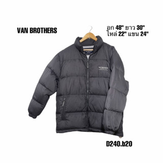 VAN BROTHERS black Down jacket  L เสื้อกันหนาวขนเป็ดแน่นๆ ติดลบเอาอยู่ อก 48 ยาว 30 D240.b20