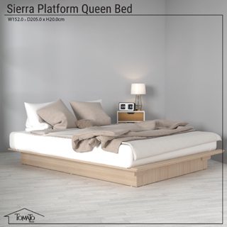 Tomato Home เตียงนอน5ฟุต Sierra platform queen bed เตียง5ฟุตไม้ | Zen design สวยเรียบง่าย | แข็งแรง คุณภาพมาตรฐานส่งออก