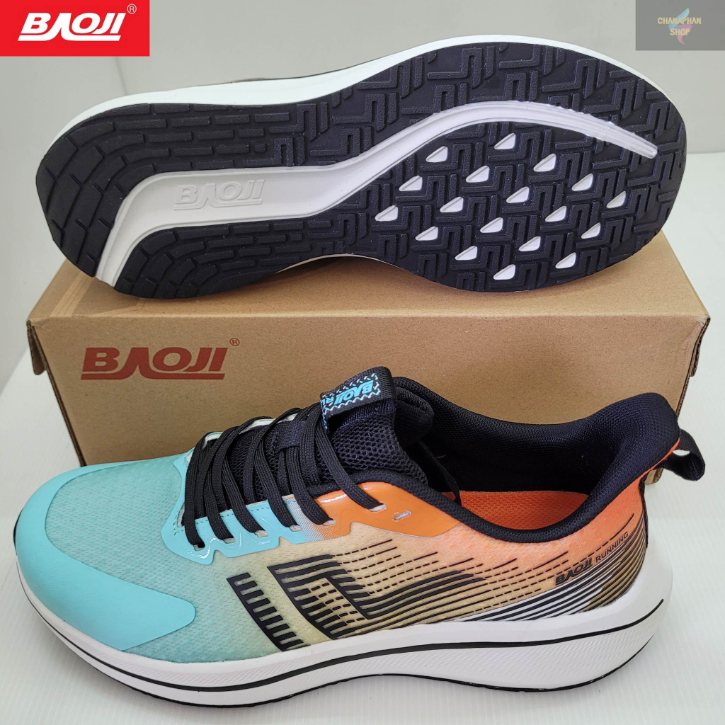 BAOJI ของแท้ 100% รองเท้าผ้าใบชาย รองเท้าออกกำลังกาย รุ่น BJM769 สีฟ้าส้ม/สีขาวดำ/สีขาวน้ำเงิน SIZE 41-45