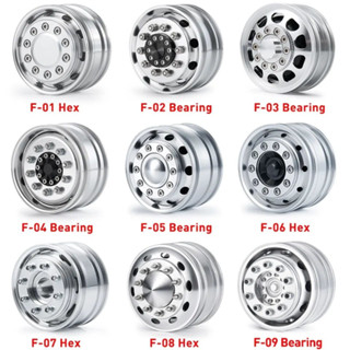 1/14 Tamiya Front Wheel Hub Metal Bearing/Hex Wheel Rim for 1/14 Tamiya Truck RC Trailer Tractor Cargo Upgrade Parts