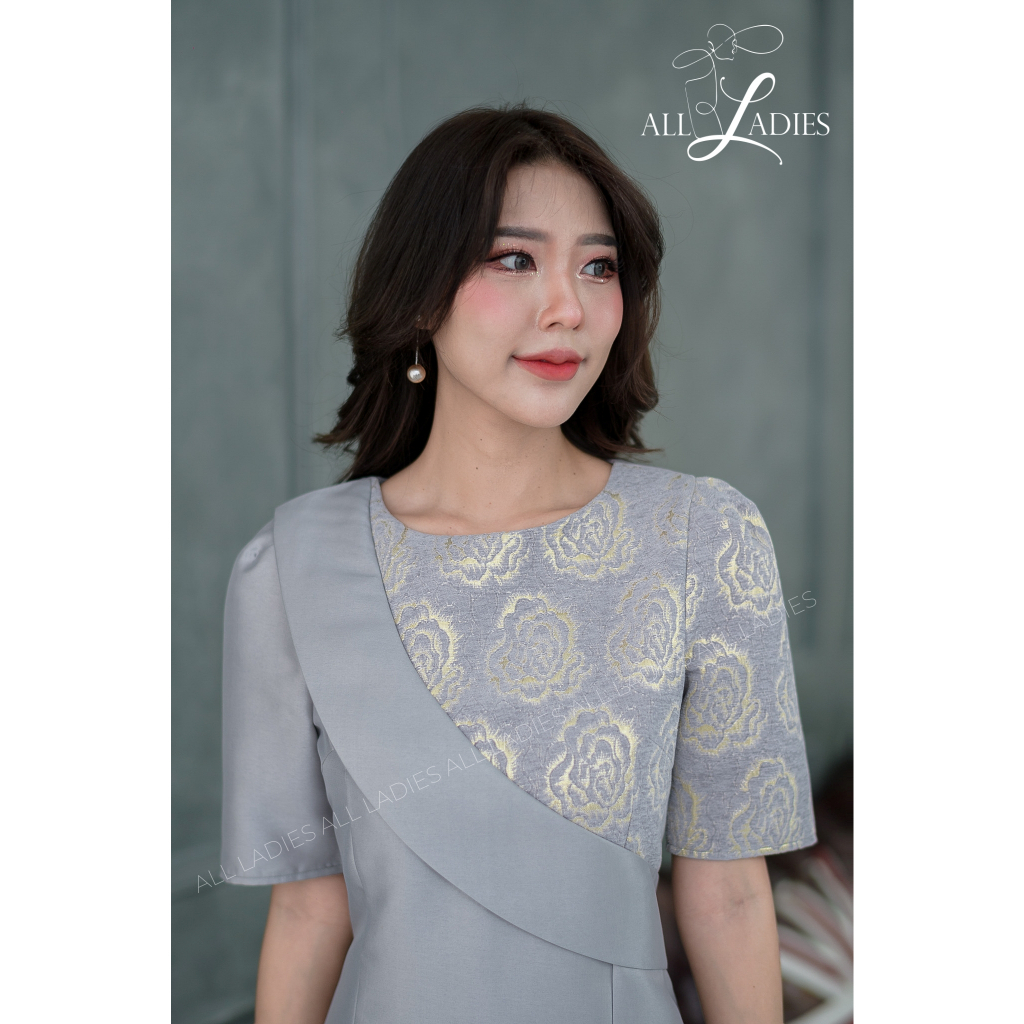 All Ladies  เดรสผ้าไหมกุหลาบกำมะหยี่ งานสวยเก๋ ใส่ออกงาน ใส่ทำงานได้สบายค่ะ เดรสออกงาน เดรสทำงาน