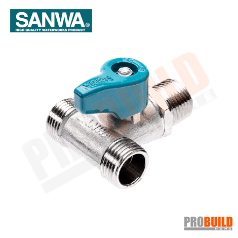 SANWA มินิบอลวาล์ว 3 ทาง (ผผผ.) 1/2 นิ้ว และ มินิบอลวาล์ว 3 ทาง SANWA (ผมผ.)