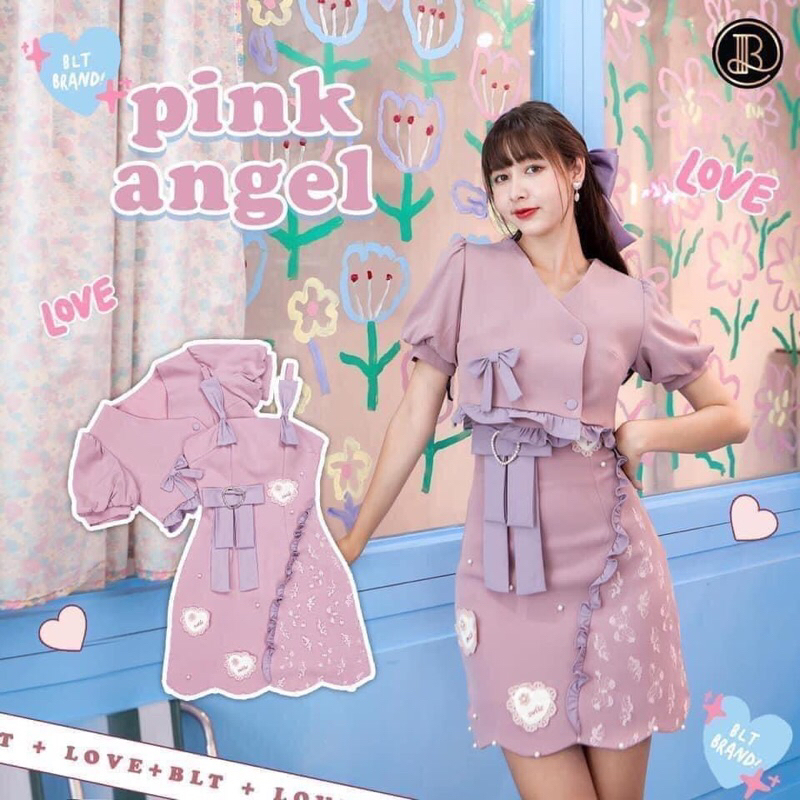 Pink Angel : BLT งานตาหา เดรสสายเดี่ยวสีชมพูปนม่วง มีเสื้อคลุมแขนตุ๊กตา น่ารักมากค่ะ