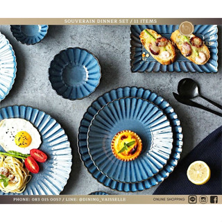 ชุดจานชาม Souverian Dinner Plate Set หรูหรา ดีไซน์ราชวงศ์ญี่ปุ่น เนื้อPorcelain อุปกรณ์บนโต๊ะอาหาร