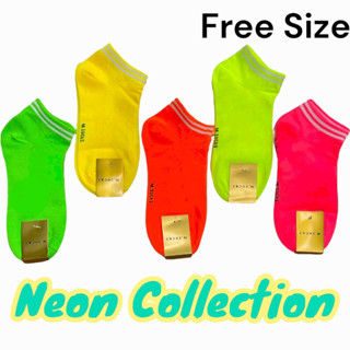 ถุงเท้าโอสคูลข้อสั้น รุ่นNeon Collection(ไซต์36-45)