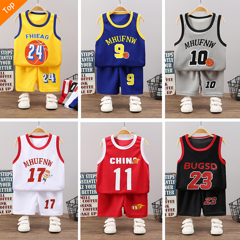 BEAR BABYชุดกีฬาเด็ก ชุดบาสเด็ก ชุดเสื้อกล้ามเด็ก เสื้อกล้าม+กางเกงขาสั้น อายุ 1-3 ขวบ ชุดเด็กผู้ชาย