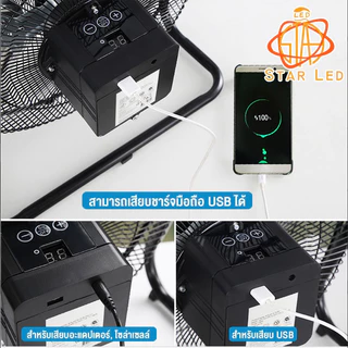 พัดลมโซลาร์เซลล์ 12" 9V มี 2 รุ่น ฟัดลมตั้งโต๊ะ ชาร์จโซล่าเซลล์ได้ ชาร์จไฟบ้านได้ ปรับได้ 12 ระดับ