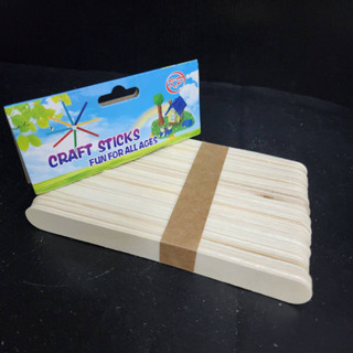 CRAFT STICKS ไม้ไอติมใหญ่ ขนาด 50 ชิ้น ไม้ไอศกรีมเด็ก สำหรับงานDIY งานฝีมือ ตกแต่งเค้ก สร้างงานฝีมือ ไม้ชงกาแฟ ฯลฯ