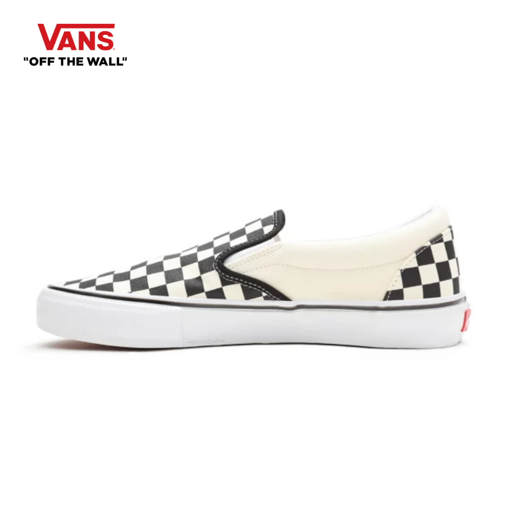 VANS SKATE SLIP-ON - (CHECKERBOARD) BLACK/OFF รองเท้า ผ้าใบ VANS ชาย หญิง
