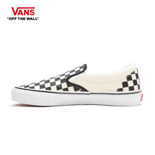 VANS SKATE SLIP-ON - (CHECKERBOARD) BLACK/OFF รองเท้า ผ้าใบ VANS ชาย หญิง