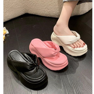 🍈รองเท้าส้นเตารีด สูง6cm 3สี size 35-40💕 รองเท้าแตะรองเท้าแพลตฟอร์มแฟชั่นสตรี