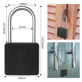 แม่กุญแจสแกนลายนิ้วมือ Padlock กุญแจสแกนลายนิ้วมือ กุญแจ สมาร์ทลายนิ้วมือปลดล็อคการเชื่อมต่อบลูทูธ APP ปลดล็อคล็อคประตูอ