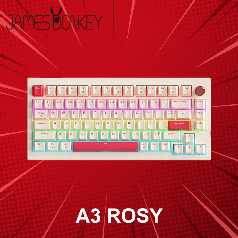 คีย์บอร์ดไร้สาย James Donkey A3 Rosy (ภาษาอังกฤษ) ประกันศูนย์ 1 ปี