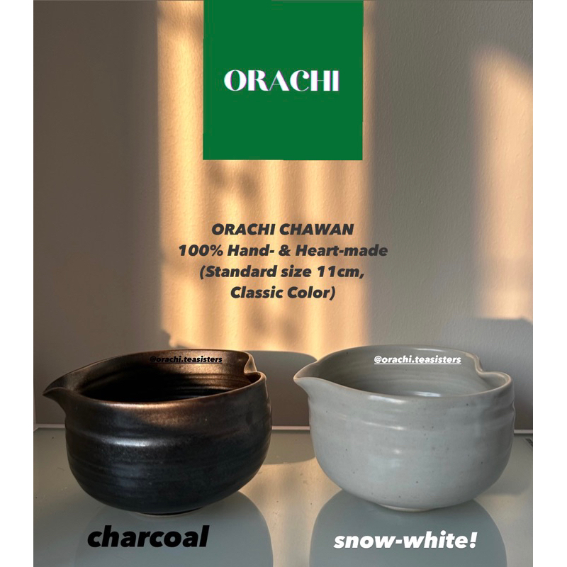 เติมสต็อค! [Standard - Classic] ORACHI | Chawan Katakuchi ถ้วยมัทฉะ มีปากเท ถ้วยชงชาแบบญี่ปุ่น Match