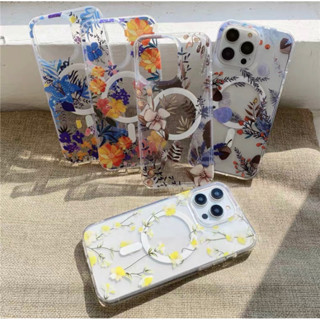 เคสแม่เหล็กลายดอกไม้(ลายใหม่)รุ่น13pro max/14pro max สินค้าพร้อมส่ง