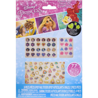 สติ๊กเกอร์ติดเล็บ ติดหูเด็ก รุ่นใหม่เรืองแสงได้ ของแท้จากเมกา Disney Princess Nail &amp; Body Art Set, 77 Pieces