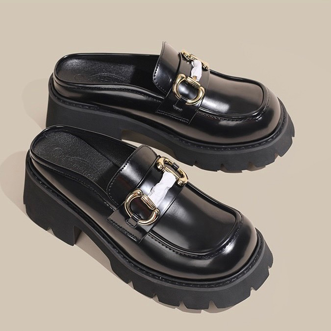 ✨Size 33-43 รองเท้าผู้หญิงส้นตึกเปิดส้นสูง6.5 cm มีถึงไซส์ใหญ่ รองเท้าหนังผู้หญิง มีกล่องถุงผ้าครบค่ะ