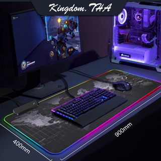 KDT แผ่นรองเมาส์สำหรับเล่นเกม แผ่นรองเมาส์ RGB พร้อมไฟ Gaming Mouse Pad  รูปแบบการ์ตูน  ป้องกันการลื่นไถลและกันน้ำ แผ่นรองเมาส์ขนาด 80x30 แผ่นรองเมาส์ขนาดใหญ่