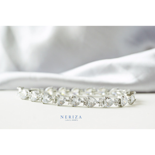 Neriza Jewelry/ข้อมือเพชรสังเคราะห์เกรดพรีเมี่ยมประกายไฟเทียบเท่าเพชรแท้ จัดส่งฟรี NB023