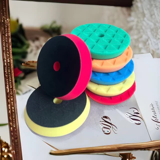 ฟองน้ำขัดสีรถยนต์ ขัดเคลือบเงา Diamond Pad (หน้าตัดพีรามิด) ขนาด 6-7นิ้ว