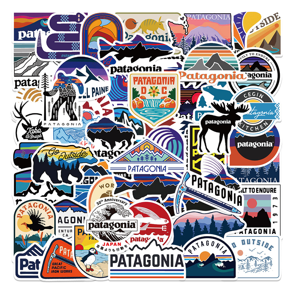 พร้อมส่ง! Patagonia Camping outdoor Brand travel การตั้งแคมป์ adventure สติกเกอร์ สเก็ตบอร์ด 50-100ชิ้น sticker