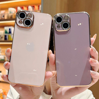 ส่งจากไทย เร็ว1-2วัน Case เคสโทรศัพท์ Oppo Reno8T Reno7z Reno8z A96(5g) A17/A17K A92020 A52020 A53 ขอบทอง TPU นิ่ม