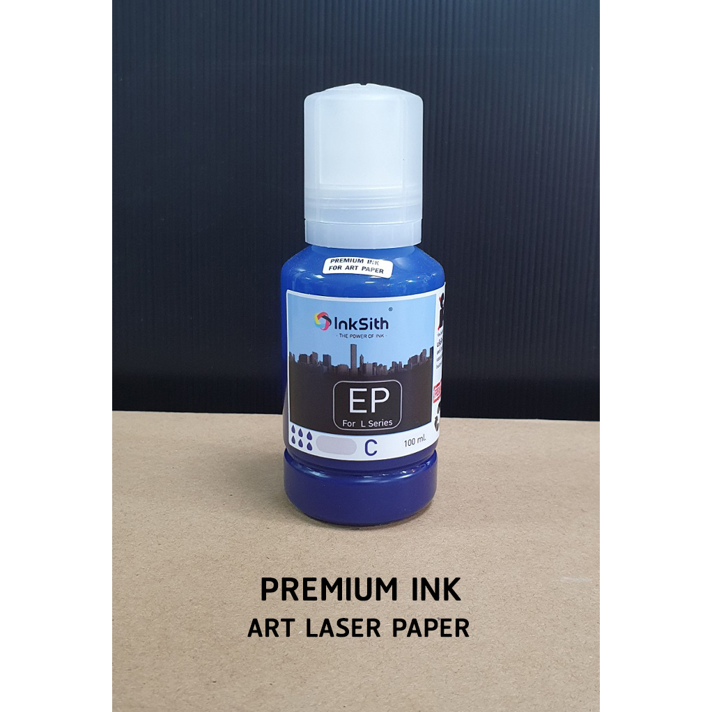 น้ำหมึกกันน้ำ สีน้ำเงิน สำหรับพิมพ์ลงบนกระดาษอาร์ต ขนาด 100 ml.(L3210 , L3250 , L4260 , L5290 , L627