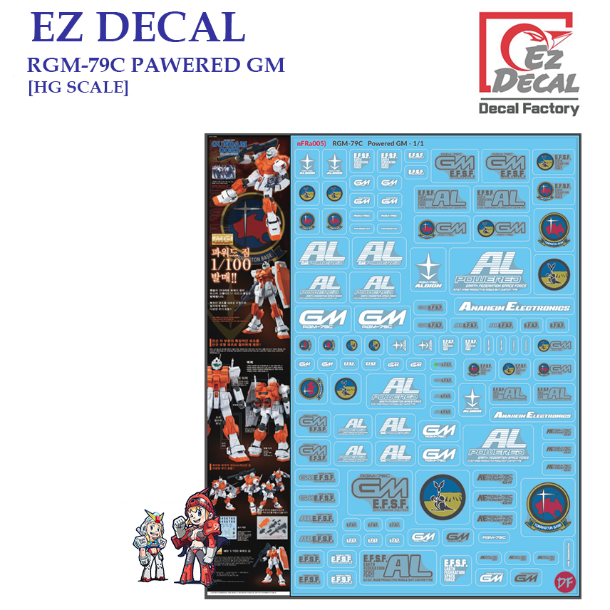 ดีคอลน้ำ [EZ DECAL] S14 HG 1/144  RGM-79C POWERED GM WATER DECAL PRE-CUT [HG SCALE] S14