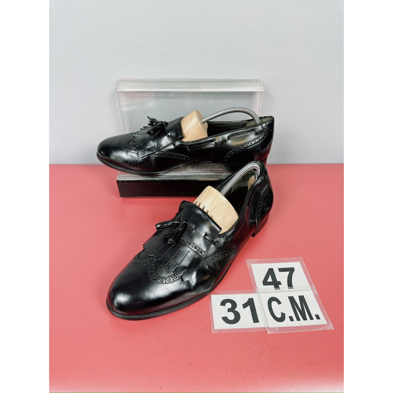รองเท้าหนังแท้ Alfani Sz.13us47eu31cm Made in Italy สีดำ พื้นหนัง