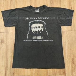 MARILYN MANSON เสื้อวง เสื้อทัวร์ วงร็อค มาริลีน แมนสัน สามหน้า