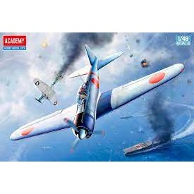 โมเดลเครื่องบิน Academy Model 1/48 AC12352 MITSUBISHI A6M2B ZERO FIGHTER MODEL 21 THE BATTLE OF MIDWAY 80TH ANNIVERSARY