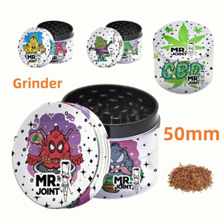 Grinder เครื่องบดสมุนไพร 4 ชั้นสร้างสรรค์การพิมพ์สีรูปแบบภาพเคลื่อนไหวเครื่องบดบุหรี่โลหะผสมสังกะสี