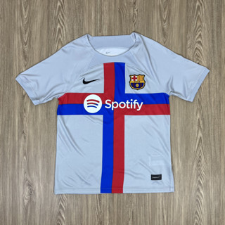 เสื้อบอล เสื้อกีฬา Barcelona เนื้อผ้าโพลีเอสเตอร์ เกรดแฟนบอล AAA