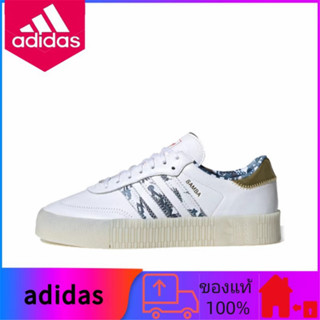 ของแท้ 100% adidas originals Samba CNY รองเท้าผ้าใบสวมทนลำลองสวมต่ำสีขาวเทา