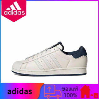 ของแท้ 100% adidas originals Superstar รองเท้าผ้าใบสวมทนลำลองสีเบจ