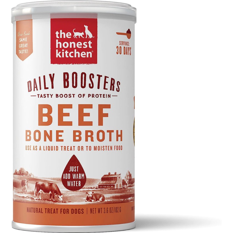 อาหารเสริมรสชาติสำหรับสุนัขและแมว The Honest Kitchen Beef Bone Broth น้ำซุปกระดูกวัวผงสำเร็จรูป ขนาด