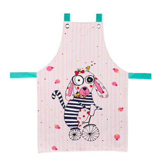 SuperSOSO! ผ้ากันเปื้อนทําอาหาร ผ้ากันเปื้อน Girl-ish Kids Apron ขนาด 47x65 (ซม) ลายน่ารัก สําหรับเด็กอนุบาล อายุ 3-13