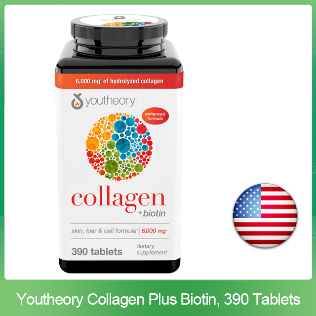 (Exp.03/2027)Youtheory Collagen Plus Biotin 390 Tablets
