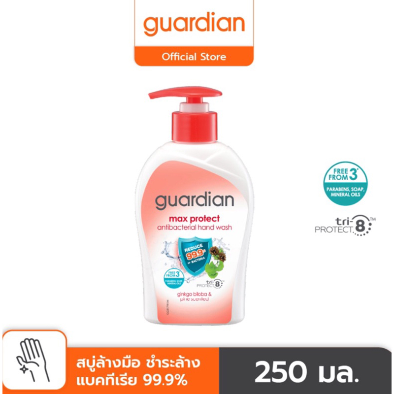 GUARDIAN MAX PROTECT ANTIBACTERIAL HAND WASH 250 ML.