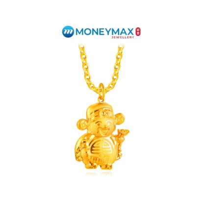 916 Love Gold Blessings God of Wealth Cai Shen Ye Pendant | Moneymax | 22K Gold Geomancy Pendant | NP3403