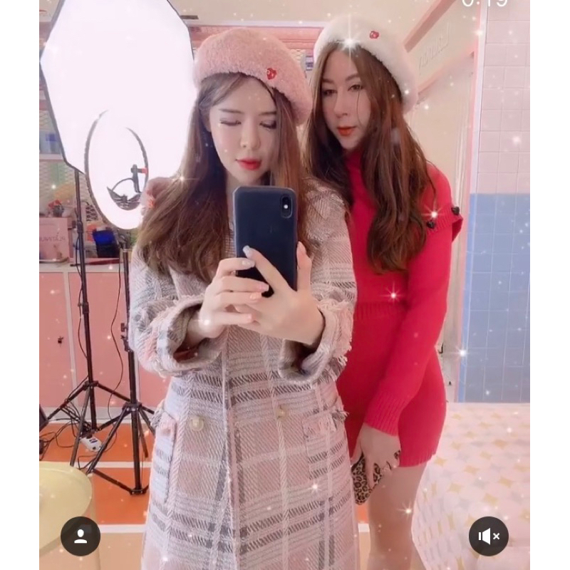 New ! Flat2112 x Coatover fc019 หมวกเบเร่สีชมพู