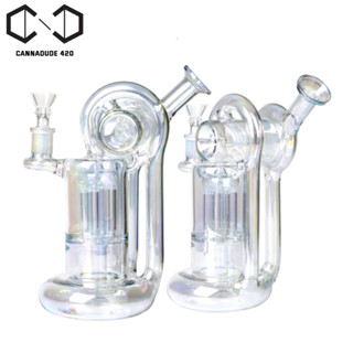 แจกันแก้ว บ้องแก้ว Holographic Rainbow recycler 8.7 inches OG147