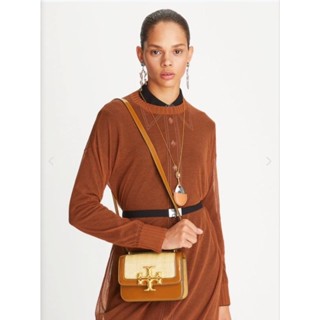 🔥🎉งาน shop #Tory Burch #Eleanor Straw Small Convertible Shoulder Bag สี Brown สวยคลาสสิค