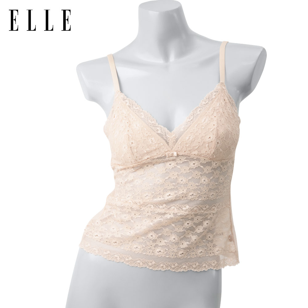 ELLE เสื้อบังทรง  LH1815 ตัวยาว  สวมหัว ของแท้ เกรด A  ลูกไม้ทั้งตัว สายเดียว ปรับสายบ่าได้  CAMISOL