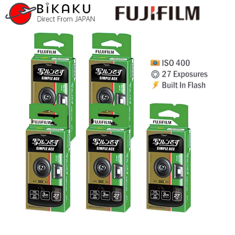 🇯🇵【Direct from Japan】Fujifilm Disposable Film Camera Simple Ace ISO 400 5 PCS Body  Camera Children's Film Camera Travel Camera Vintage Camera