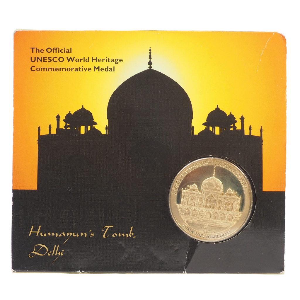 เหรียญที่ระลึก The Official unesco world heritage commemorative medal humayun's tomb delhi 1993