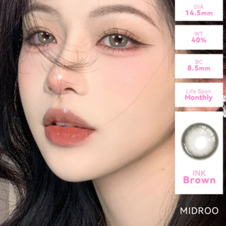 Midroo【COD】คอนแทคเลนส์แฟชั่น INK Brown/ INK Blue Smooth Lens 1คู่ 14.5mm